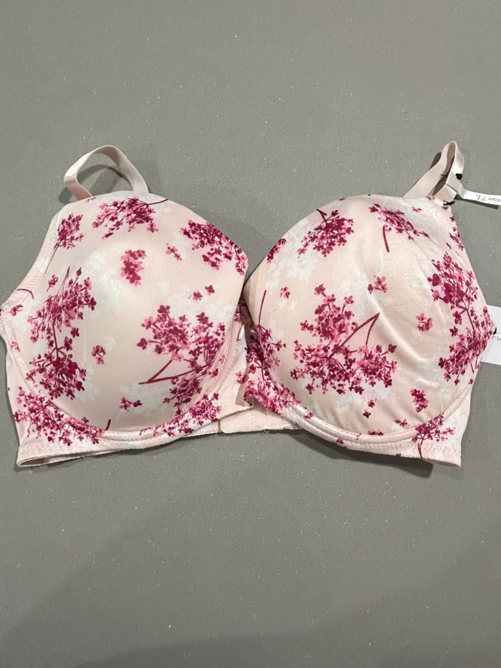 French Affair pink cherry blossom bra